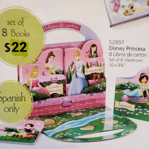 8 Disney Princess Hardcover Books in Spanish, comes with a carrier. New - Picture 4 of 6